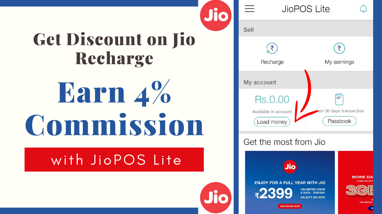 How to Get Discount on Jio Recharge – Earn 4% Commission with JioPOS Lite